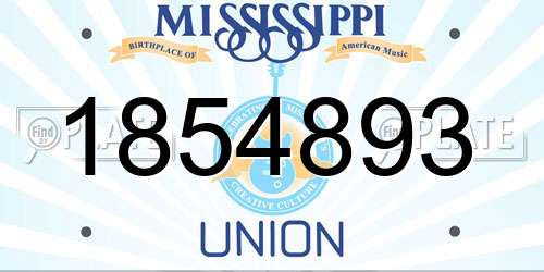 1854893 Mississippi License Plate