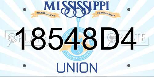 18548D4 Mississippi License Plate