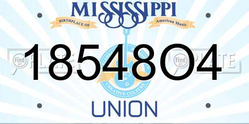 18548O4 Mississippi License Plate