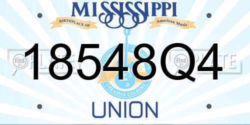 18548Q4 Mississippi License Plate
