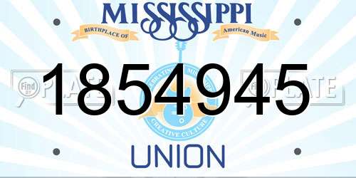 1854945 Mississippi License Plate