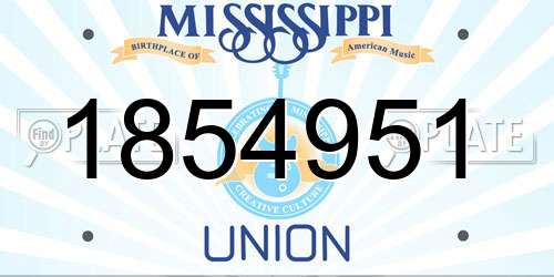 1854951 Mississippi License Plate