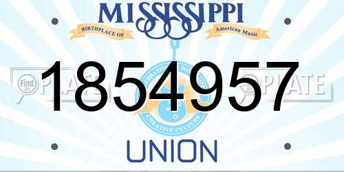 1854957 Mississippi License Plate