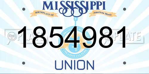 1854981 Mississippi License Plate