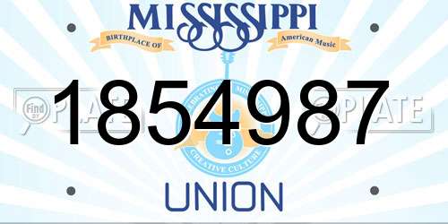 1854987 Mississippi License Plate