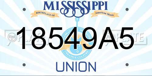 18549A5 Mississippi License Plate