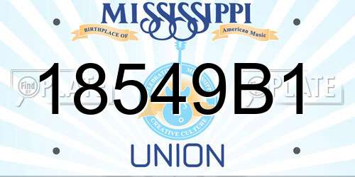 18549B1 Mississippi License Plate
