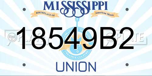 18549B2 Mississippi License Plate
