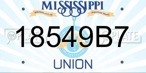 18549B7 Mississippi License Plate