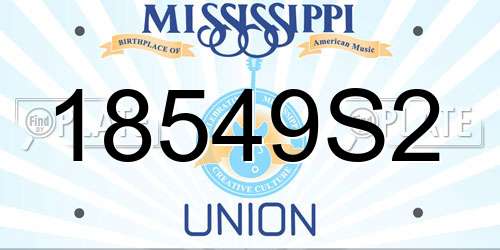18549S2 Mississippi License Plate