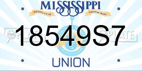 18549S7 Mississippi License Plate