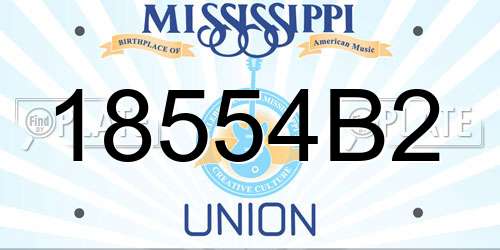18554B2 Mississippi License Plate