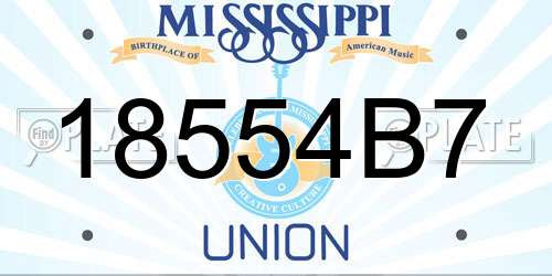 18554B7 Mississippi License Plate