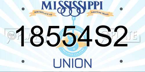 18554S2 Mississippi License Plate