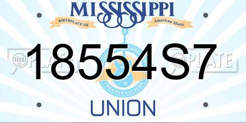 18554S7 Mississippi License Plate
