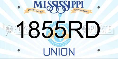 1855RD Mississippi License Plate
