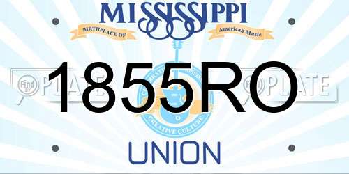 1855RO Mississippi License Plate