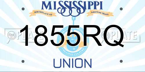 1855RQ Mississippi License Plate