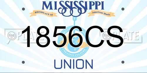 1856CS Mississippi License Plate