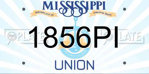 1856PI Mississippi License Plate