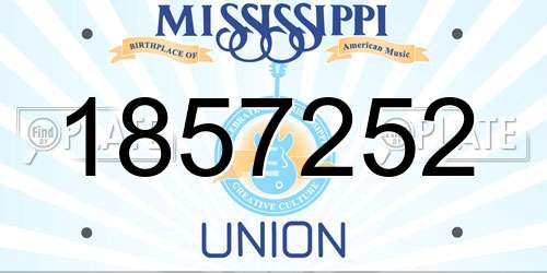 1857252 Mississippi License Plate