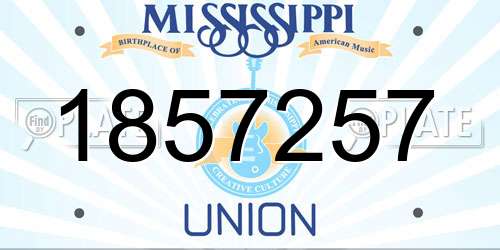 1857257 Mississippi License Plate