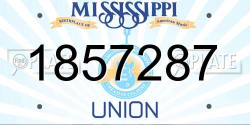 1857287 Mississippi License Plate