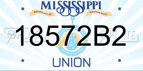 18572B2 Mississippi License Plate