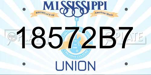 18572B7 Mississippi License Plate