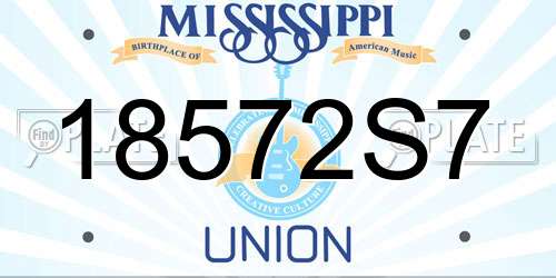 18572S7 Mississippi License Plate
