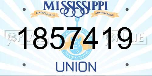 1857419 Mississippi License Plate