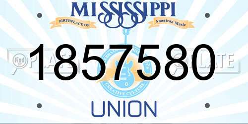 1857580 Mississippi License Plate