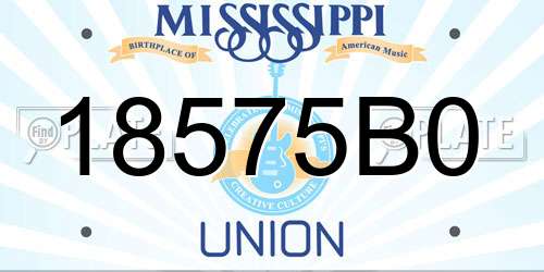 18575B0 Mississippi License Plate