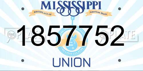 1857752 Mississippi License Plate