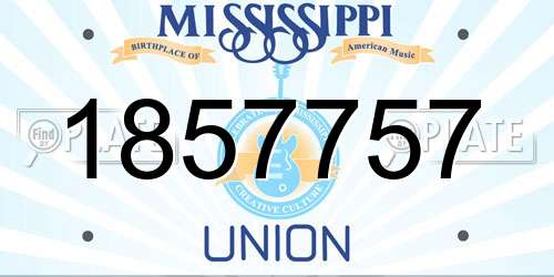 1857757 Mississippi License Plate