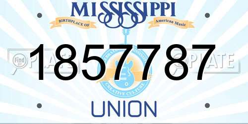 1857787 Mississippi License Plate