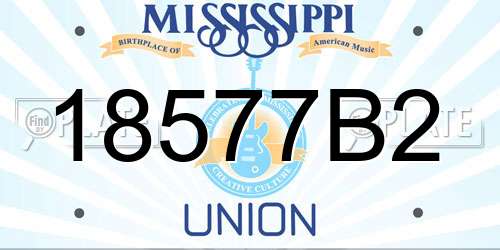 18577B2 Mississippi License Plate