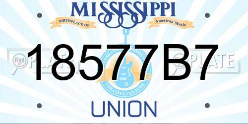 18577B7 Mississippi License Plate