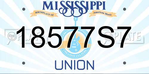 18577S7 Mississippi License Plate