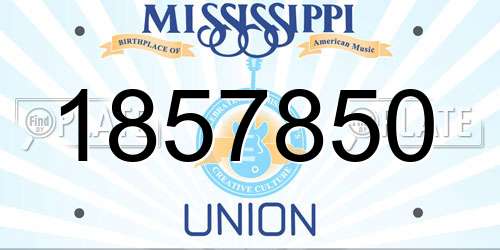 1857850 Mississippi License Plate