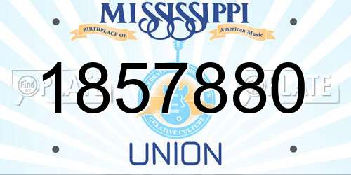 1857880 Mississippi License Plate