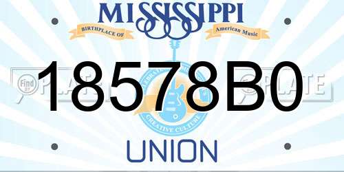 18578B0 Mississippi License Plate