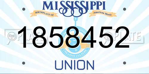 1858452 Mississippi License Plate