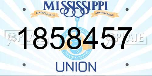 1858457 Mississippi License Plate