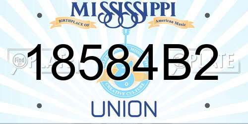 18584B2 Mississippi License Plate