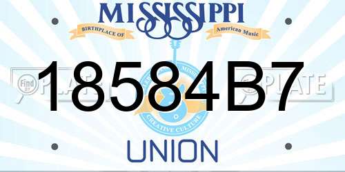 18584B7 Mississippi License Plate