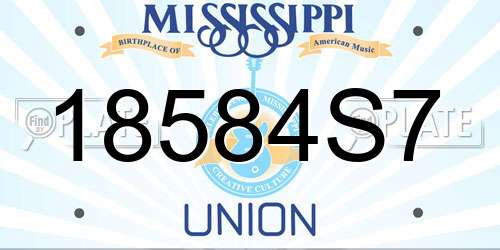 18584S7 Mississippi License Plate