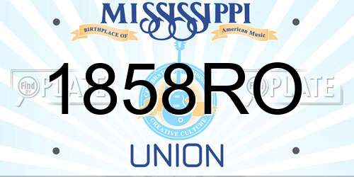 1858RO Mississippi License Plate