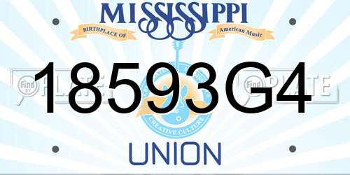 18593G4 Mississippi License Plate