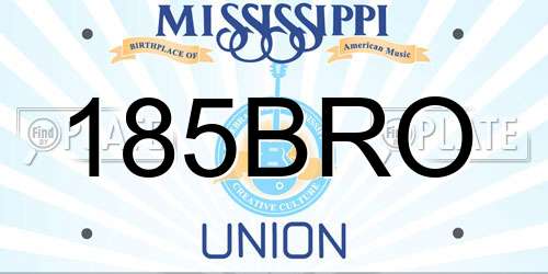 185BRO Mississippi License Plate
